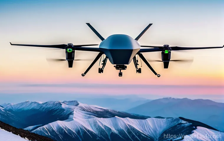 공군 UAV 드론 운영 - Image Prompt 1: The Silent Sentinel Above Spanish Peaks**