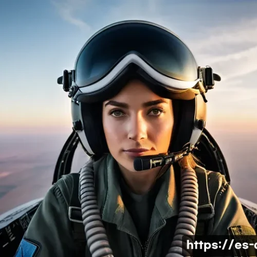 공군의 여성 조종사 채용 - **"The Roar of Her Wings: Mastering the Cockpit"**: A highly detailed, realistic image of a female f...
