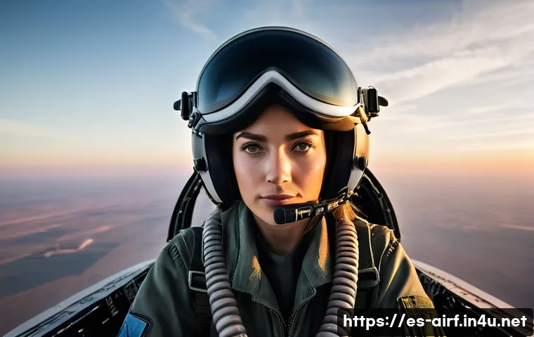 공군의 여성 조종사 채용 - **"The Roar of Her Wings: Mastering the Cockpit"**: A highly detailed, realistic image of a female f...