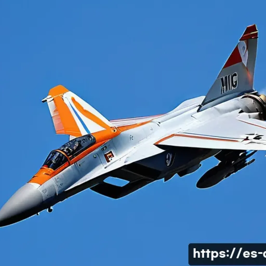 공군 전투기 속도 순위 - **"A breathtaking, high-altitude shot of a legendary MiG-25 Foxbat fighter jet, with its iconic swep...
