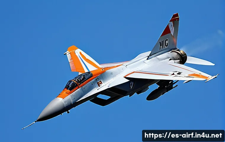 공군 전투기 속도 순위 - **"A breathtaking, high-altitude shot of a legendary MiG-25 Foxbat fighter jet, with its iconic swep...