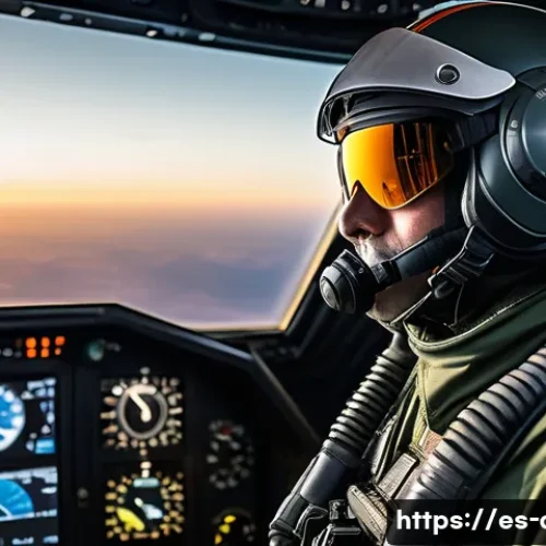 공군 조종사 신체 조건 - A detailed, realistic depiction of a military pilot inside a modern fighter jet cockpit wearing a fu...